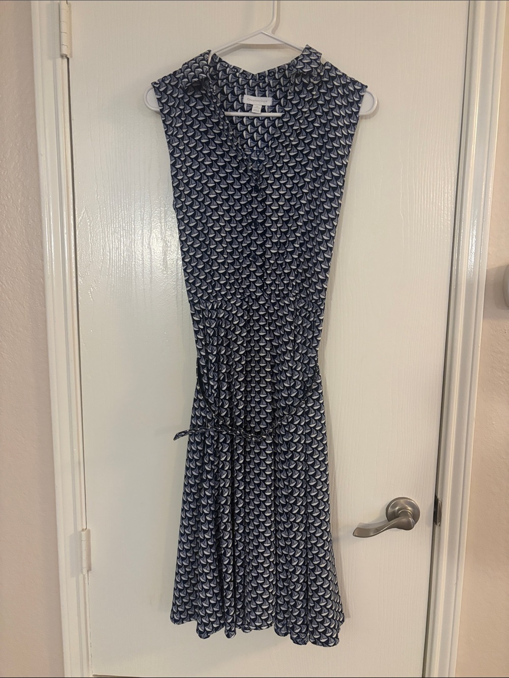 Charter Club  navy and white sailboat dress with original belt. Sz 10